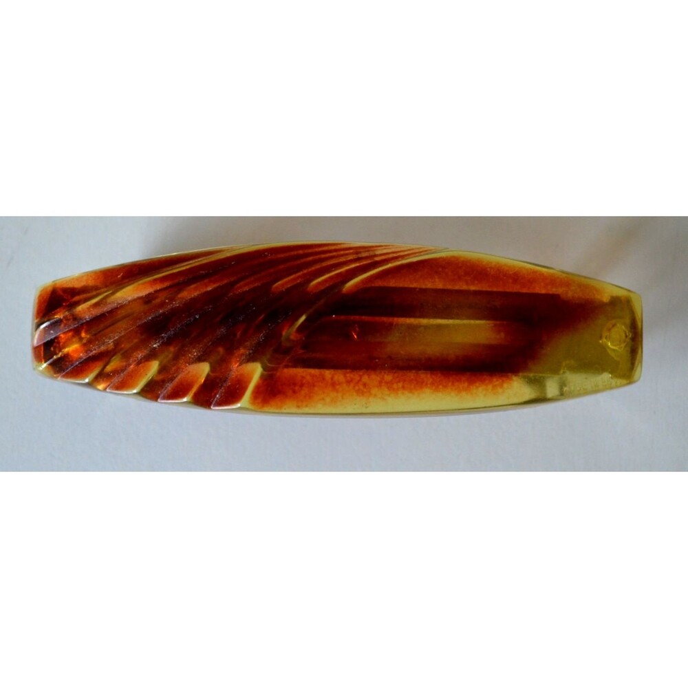 Lot Of 2 Vintage French Faux Tortoise Shell Hair Clips Barrettes Made In France - Picture 3 of 7